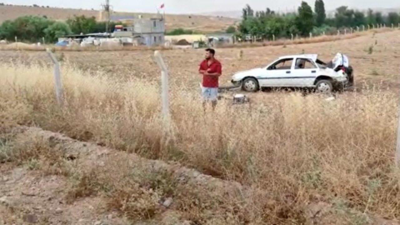 Gaziantep Kaza! Gaziantep’in Karkamış Yurtbağ köyünde yoldan çıkan otomobil tarlaya uçtu: 1 yaralı