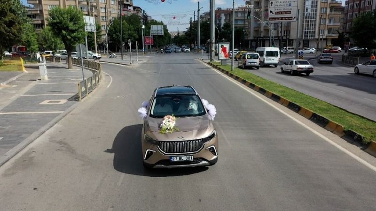 Şahinbey Belediyesi’nin TOGG’u gelin arabası oldu