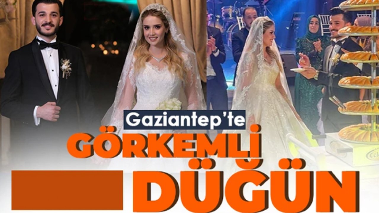 GAZİANTEP'TE MUHTEŞEM DÜĞÜN! TÜRKİYE DÜĞÜN PASTASI YERİNE! 5 KATLI ANTEP BAKLAVASINI KONUŞUYOR