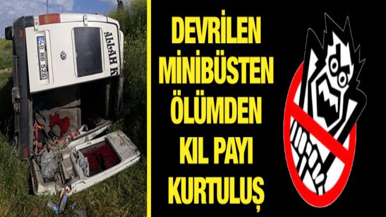 Devrilen minibüsteki 1 kişi yaralandı