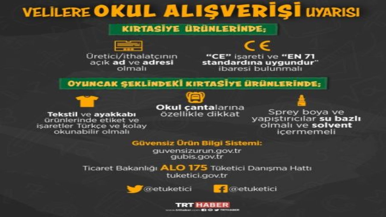 Bakan Pekcan'dan okul alışverişi öncesi velilere uyarı