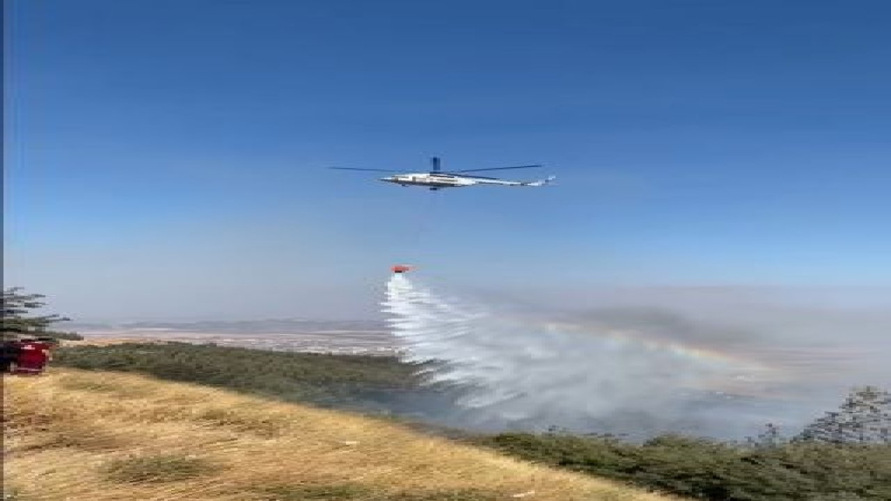 Gaziantep'te Depremin vurduğu Nurdağı’nda orman yangını