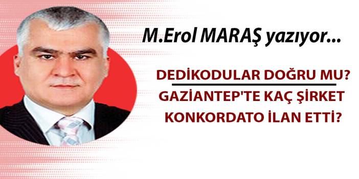 Erol Maraş Yazıyor: 'Dedikodular doğru mu? - Gaziantep'te kaç şirket konkordato ilan etti?'